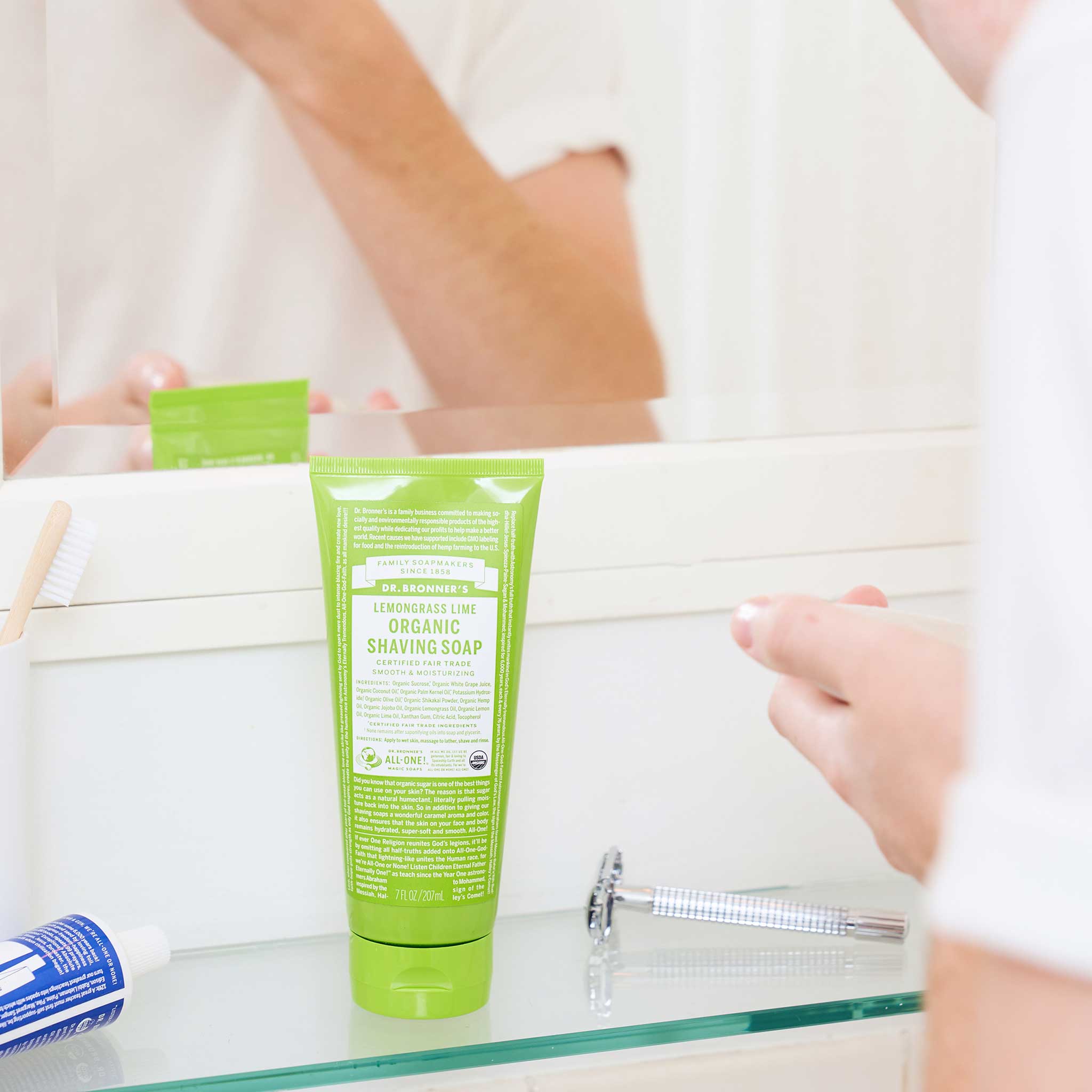 Alternative view of Lemongrass Lime Organic Shaving Soaps